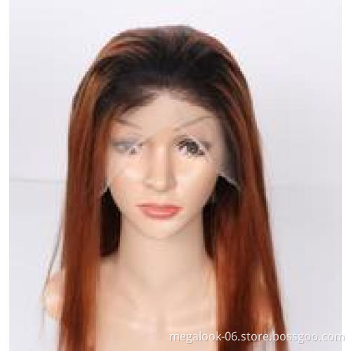 1B30 Brown Colored Straight Transparent Lace Front Wig Human Hair Wigs Brazilian Lace Frontal Wigs For Women
